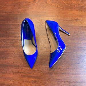 DEADSTOCK Michael Kors Collection Blue Gretel Patent Calf Leather Pumps - Sz 5.5